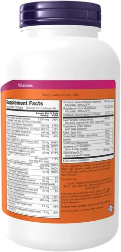 Vista 2 de Múltiples vitaminas para hombres Now Foods Adam, 3881, 1, 1
