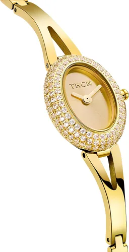 Vista 3 de THCN Women's Gold Watch & Bracelets Set, Ladies Dainty Watches Jewelry for Women with Crystal Bezel & Adjustable Bracelets, Luxury Jewelry Gift Set