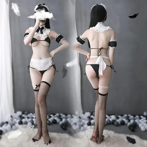Vista 2 de SPORCLO Cute Anime Lingerie Sets Sexy Bra and Panty Set Costume Cosplay Bikinis for Women
