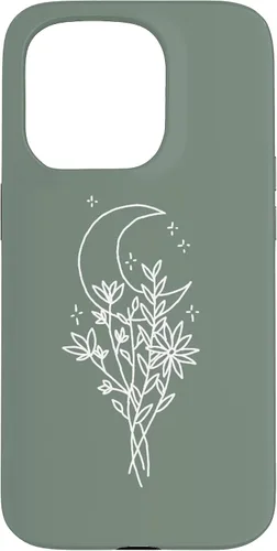 Vista 14 de Funda botánica de flores silvestres para iPhone 16 verde salvia