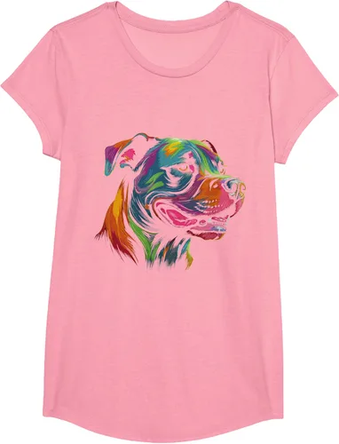 Vista 76 de Pit Bull Mom Dog Lover Colorido Artistic Pitbull Owner - Camiseta para mujer, Negro