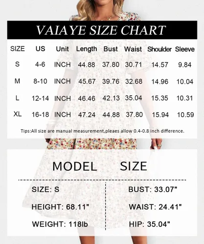 Vista 7 de Vaiaye Vestido bohemio floral de manga corta para mujer, vestido de verano casual, cuello en V, acampanado, bohemio, maxi vestidos