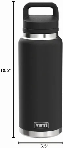 Vista 7 de YETI Rambler - Botella de 26 oz, aislada al vacío, de acero inoxidable con tapa Chug, color negro