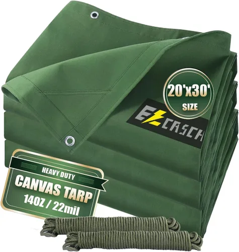 Vista 16 de Lonas de Lona de 5'x7' Pies de Servicio Pesado Impermeables con Ojales de Aluminio, Resistentes a los Rayos UV, Tela Multiusos de 22Mil, Hoja
