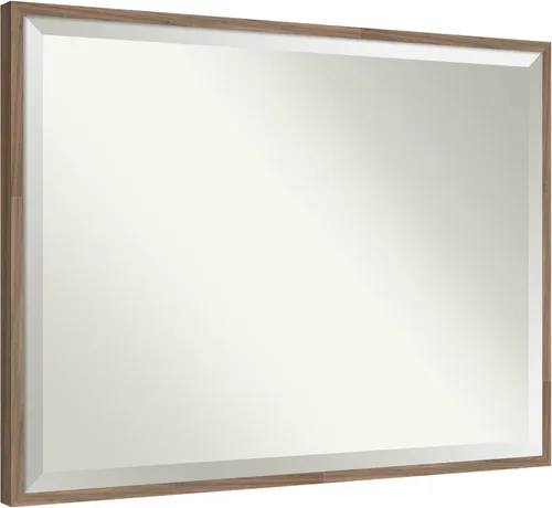 Vista 8 de Amanti Art Espejo de baño gris para sobre el fregadero, espejo rectangular gris arcilla esbelta de 24 x 30 pulgadas, marco de madera contemporánea