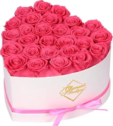 Vista 20 de GLAMOUR BOUTIQUE Rosas preservadas en una caja, regalos para ella, esposa y mamá, decoración de flores de rosas para regalo de cumpleaños, ramo