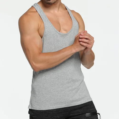 Vista 5 de GymLeader Camiseta sin mangas para gimnasio para hombre, camiseta sin mangas con espalda en Y, camiseta atlética
