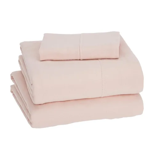 Vista 18 de Amazon Basics - Juego de sábanas de jersey 100% algodón, individual, blanco, liso