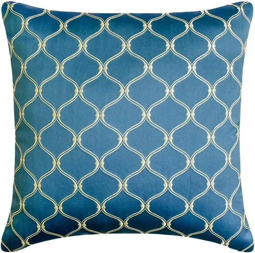 Vista 14 de The HomeCentric Fundas de almohada decorativas azules de 12 x 12 pulgadas (11.8 x 11.8 in), acolchadas de jacquard y almohadas bordadas para sofá