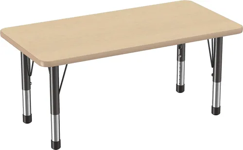 Vista 105 de FDP - Mesa rectangular para actividades escolares y aulas (24 x 36 pulgadas), patas gruesas para niños pequeños, altura ajustable de 15 a 24