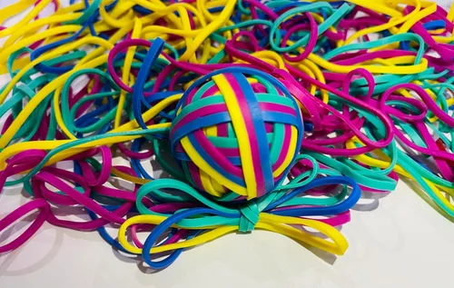 Vista 10 de Bandas de goma de varias dimensiones (#64+#33+#16+#117b), 1/4 libras, banda de goma colorida sin látex, bandas elásticas resistentes para archivos