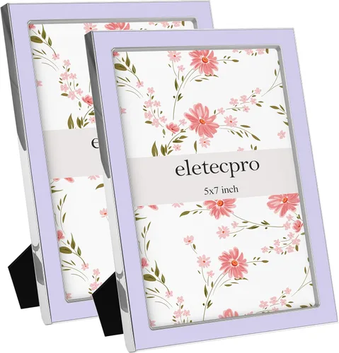 Vista 38 de eletecpro 4x6 Enamel Picture Frame with Real Glass Cover, Pink, 1-Pack Rosa con oro