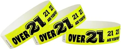 Vista 10 de 500 pulseras Tyvek de WristCo Paquete Variado Mayores de 21 - ¾" x 10" - Pulseras de papel impermeables, reciclables, cómodas, resistentes a
