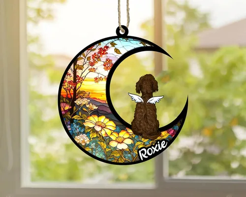 Vista 133 de LOVELYPOD Adorno de Navidad personalizado para perro Basset Hound (marrón) Basset Hound (marrón) adorno para atrapasoles de perro, razas de perros