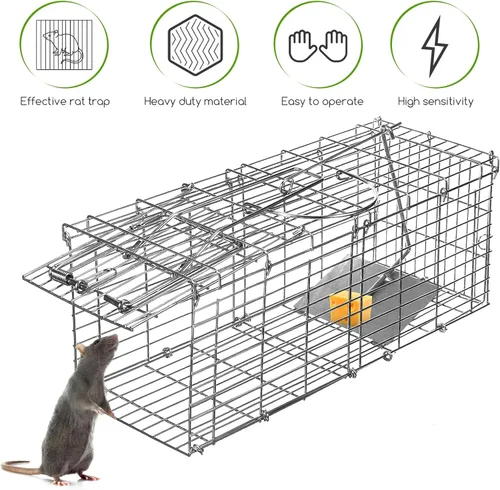 Vista 4 de Trampa para ratas humana plegable para interiores y exteriores, trampa para ratones, trampa para ardillas, roedores pequeños, ratones, ratones