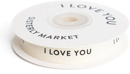 Vista 23 de Cinta de algodón en espiga personalizada, cinta de regalo natural de 5/8 pulgadas con frase impresa Best Day, 10 yardas