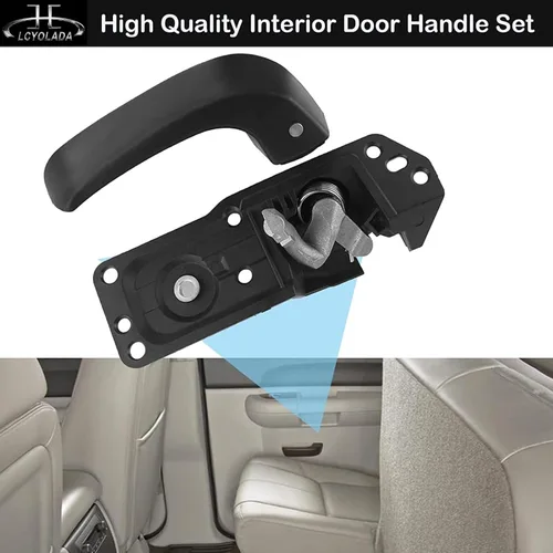 Vista 2 de Manija de puerta interior delantera derecha compatible con modelos Chevy Silverado Avalanche Suburban Tahoe Escalade Sierra 2007-2014, reemplaza OE#