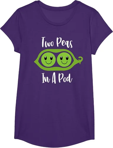 Vista 39 de Two Peas in A Pod Couples Matching Best Friend Cute Veg T-Shirt Baby Blue