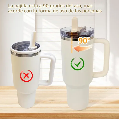 Vista 5 de Stanley Cup - Vaso a prueba de derrames, tapa abatible con popote para Stanley Cup, 30 onzas, tapa a prueba de fugas para Stanley H2.0 Quencher