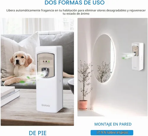 Vista 8 de SVAVO Dispensador Automático de Ambientador - Dispensador de Fragancia Programable para Interiores-Dormitorio, Hotel, Oficina, Lugar Comercial Blanco