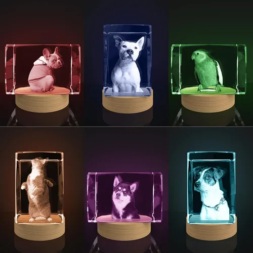 Vista 6 de Regalos personalizados con fotos de cristal 3D para ella, esposa, mamá, papá, mujeres, hombres, parejas, regalos personalizados con imágenes