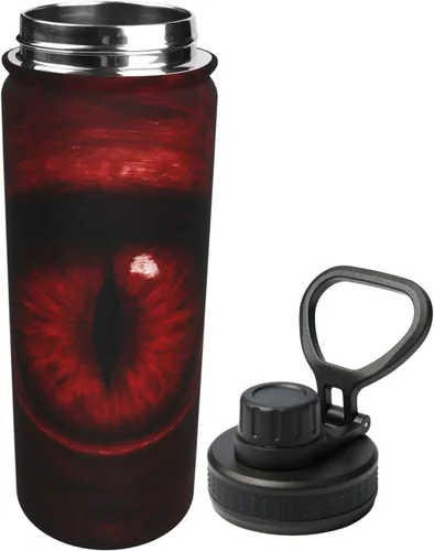 Vista 2 de Scarlet Eye Printed Insulated Water Bottle, 18oz Stainless Steel Funny Travel Mug, Leakproof Hot & Cold for Sports, Gym, Hiking
