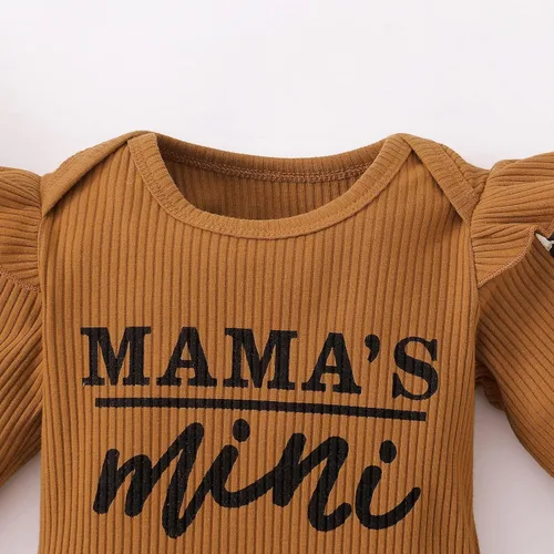 Vista 5 de Conjunto de ropa para bebé niña, ropa para recién nacida, con volantes, mameluco para otoño e invierno