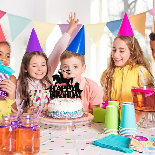 Vista 7 de Decoración para tartas de vaquero: cumpleaños de niños occidentales con purpurina, fiesta temática de vaquero para hombres, baby shower, temática