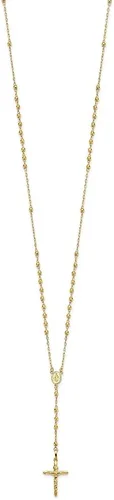 Vista 2 de Diamond2Deal Collar de rosario semisólido de oro amarillo de 14 quilates corte de diamante cuentas de 0118in joyería fina regalo para mujer Metal