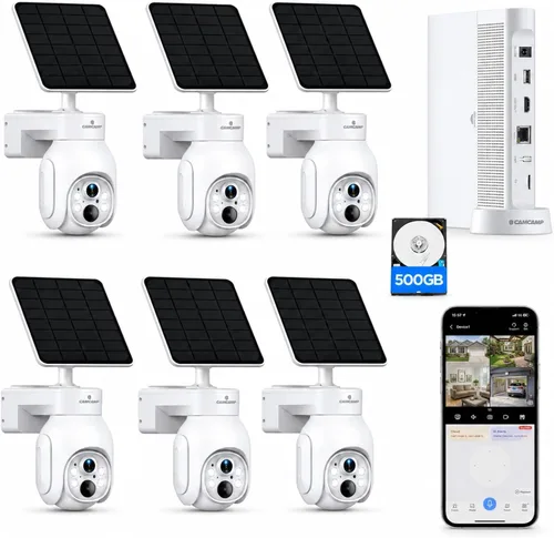 Vista 13 de Camcamp Solar Security Cameras Wireless Outdoor 4 Pack, Home Camera System Blanco