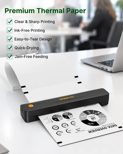 Vista 3 de Papel de impresora térmica de 8.5 x 11 pulgadas para impresoras, 100 hojas