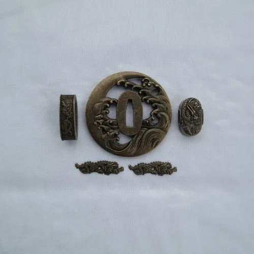 Vista 12 de Espada samurái japonesa KOSHIRAE – TSUBA FUCHI KASHIRA MENUKI 68-100