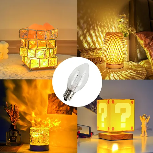 Vista 4 de Dazzle Bright - Juego de 2 cables accesorios de 6 pies con bombilla de luz incandescente E12, cable blanco con enchufe de interruptor