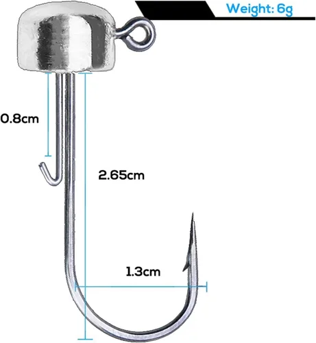 Vista 6 de Fishing Offset Jig 10PCS Fishing Hook 2.5g/3.5g/5g/6g Jig Head Stainless Steel Soft Fishhook Carp Bass Pescas Fishing Tackle Portable Fish Hooks Set
