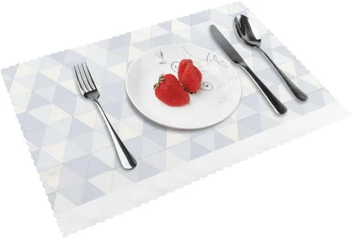 Vista 15 de Rectangular Placemats Set of 4, Heat Resistant Cucumber Printed Kitchen Dining Table Mats