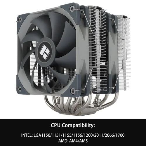 Vista 3 de Thermalright Peerless Assassin 120 - Enfriador de aire para CPU, 6 tubos de calor, ventiladores PWM duales de 4.724 in, 1550 rpm ± 10%, radiador