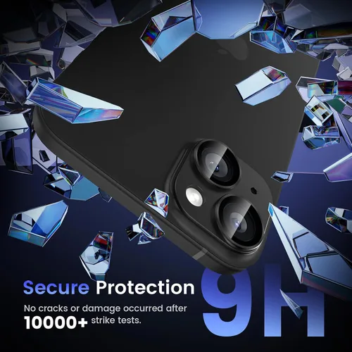 Vista 4 de Tensea Protector de pantalla de cámara de vidrio templado para iPhone 15/15 Plus, compatible con carcasa de aleación de aluminio de metal, 2023
