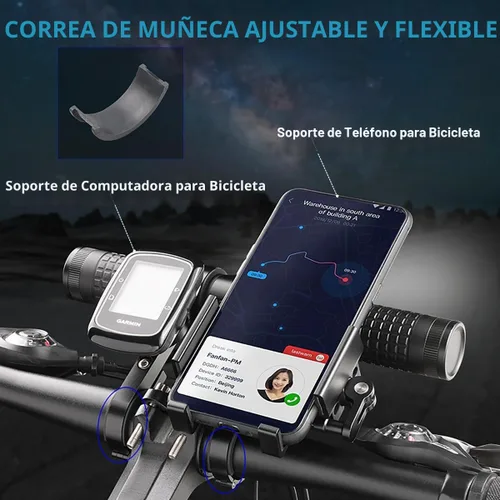 Vista 3 de Redcomets Luz de bicicleta de 10000 mAh, extensor de manillar de bicicleta, accesorios de scooter eléctrico, faros de bicicleta de aleación