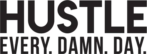 Vista 4 de Calcomanía de vinilo para pared, Hustle Every. Damn. Day, 22 x 60 pulgadas, calcomanía motivacional de moda con citas positivas para dormitorio