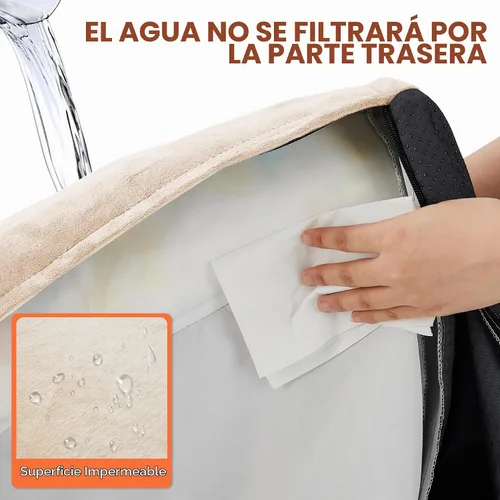 Vista 4 de Cama para perros de tamaño grande, cama ortopédica para perros grandes, cama impermeable para mascotas con funda extraíble lavable, sofá para Beige