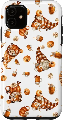 Vista 8 de Autumn Pumpkin Spice Motif for Thanksgiving Cute Fall Gnome Case for iPhone 17