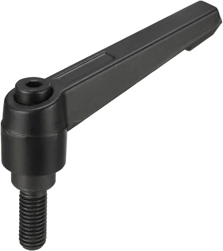 Vista 12 de uxcell M6 x 0.472 in Mango de palanca de sujeción ajustable Rosca Botón de trinquete macho roscado Perillas de bloqueo Manijas de tornillo giratorio
