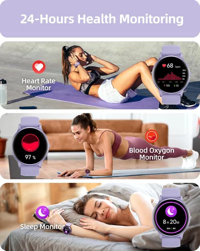 Vista 4 de Parsonver Reloj inteligente (respuesta/hacer llamadas), 1.32 pulgadas HD pantalla táctil completa color reloj rastreador de fitness, paquete PS01G