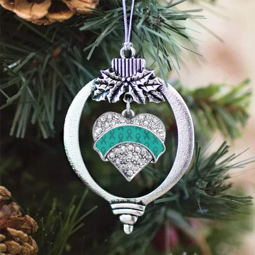 Vista 468 de Inspired Silver - Adorno con dije de hermana gemela - Adornos navideños de plata con circonitas cúbicas