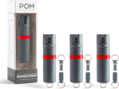 Vista 30 de POM Pepper Spray Keychain, Quick Key Release for Instant Access, Flip Top Safety, Maximum Strength OC Formula with UV Marking Dye, 25 Bursts, 10 ft
