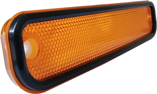 Vista 7 de Luces de señal de giro marcadoras laterales ámbar del guardabarros delantero del conductor y pasajero con moldura negra de repuesto para camioneta