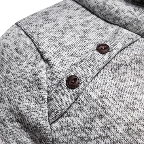 Vista 4 de Camisas de hombre de manga larga sólido cuello alto suéter regular ajuste ligero suéter suave ajustado ropa al aire libre