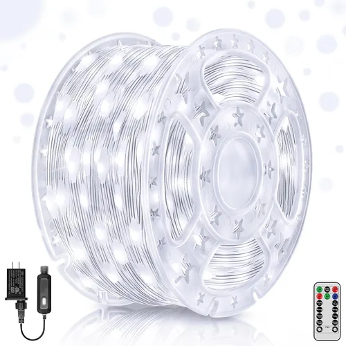 Vista 11 de Luces de Navidad para exteriores, 800 LED de 262 pies, luces de hadas multicolor IP67 impermeables, tira de luces enchufables con control remoto, 8