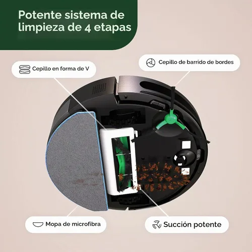 Vista 5 de iRobot Roomba Combo Robot Aspiradora y Trapeadora (Y0110) - Fácil de usar, Succión Power-Lifting, Aspira y trapea, Limpieza Multisuperficie