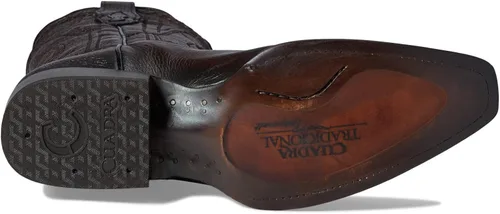 Vista 3 de Cuadra Botas vaqueras para hombre en cuero genuino de ciervo marrón